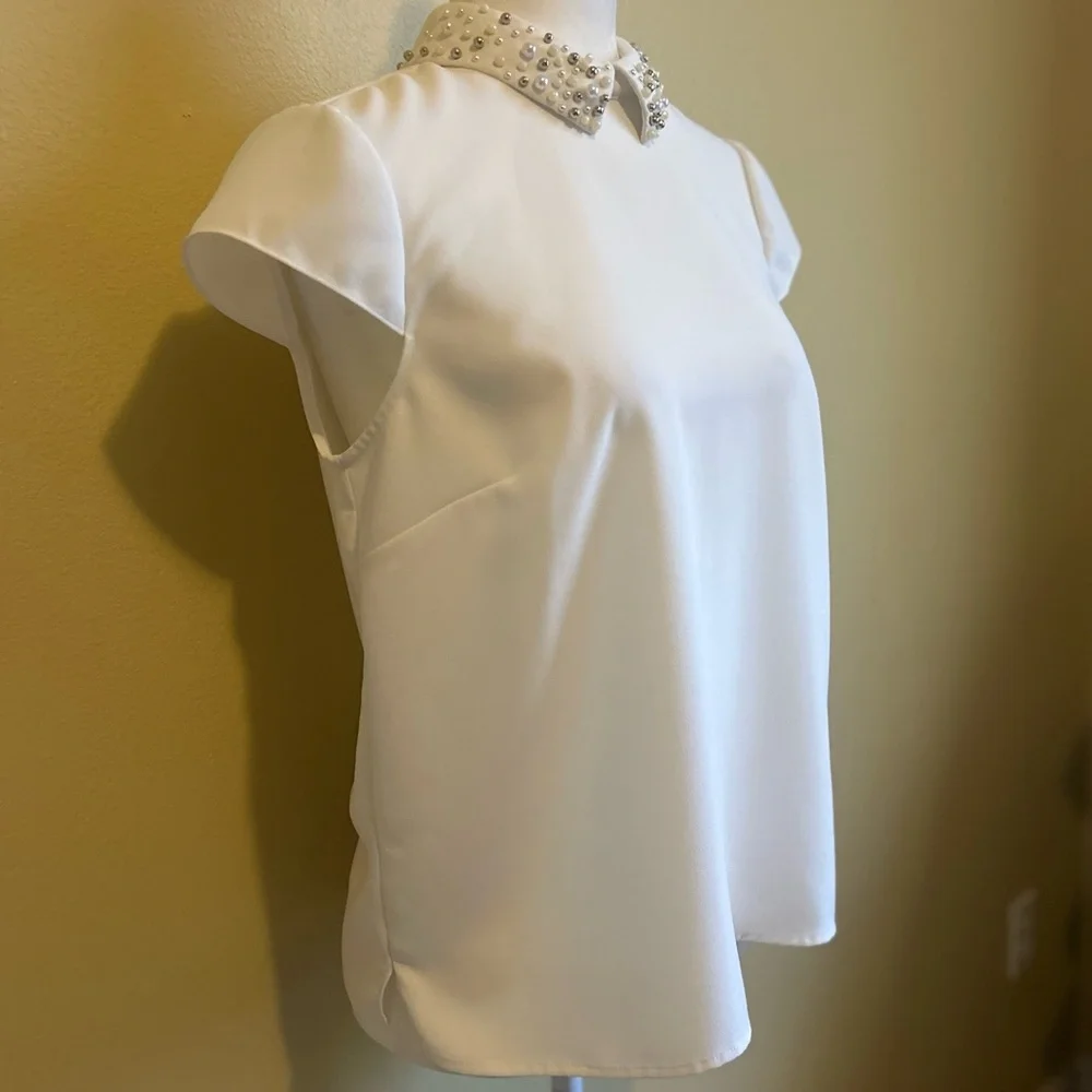 Ted Baker Jaylen Embellished Collar Blouse Top size 2 (US 6) - Picture 3 of 16